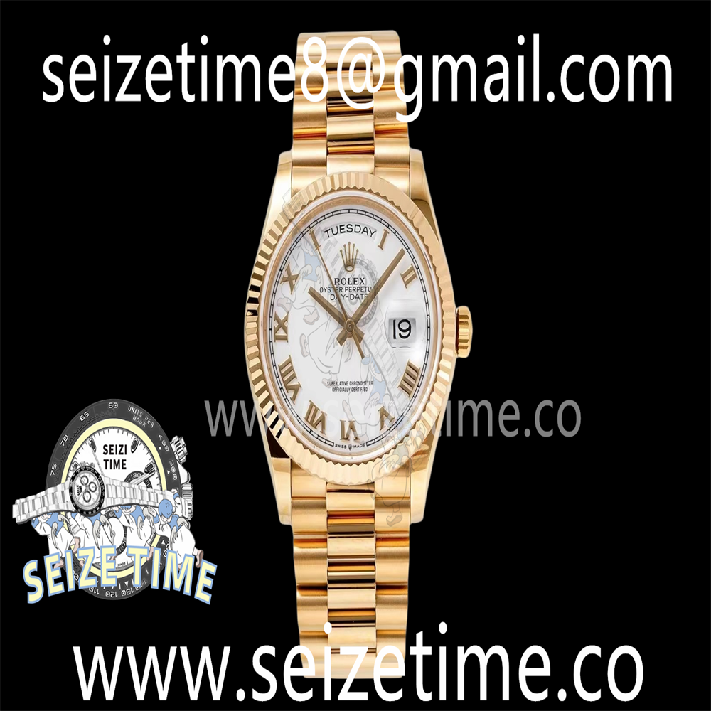 Day Date 36 YG TWSF Best Edition White Roman Dial on YG Bracelet A2836