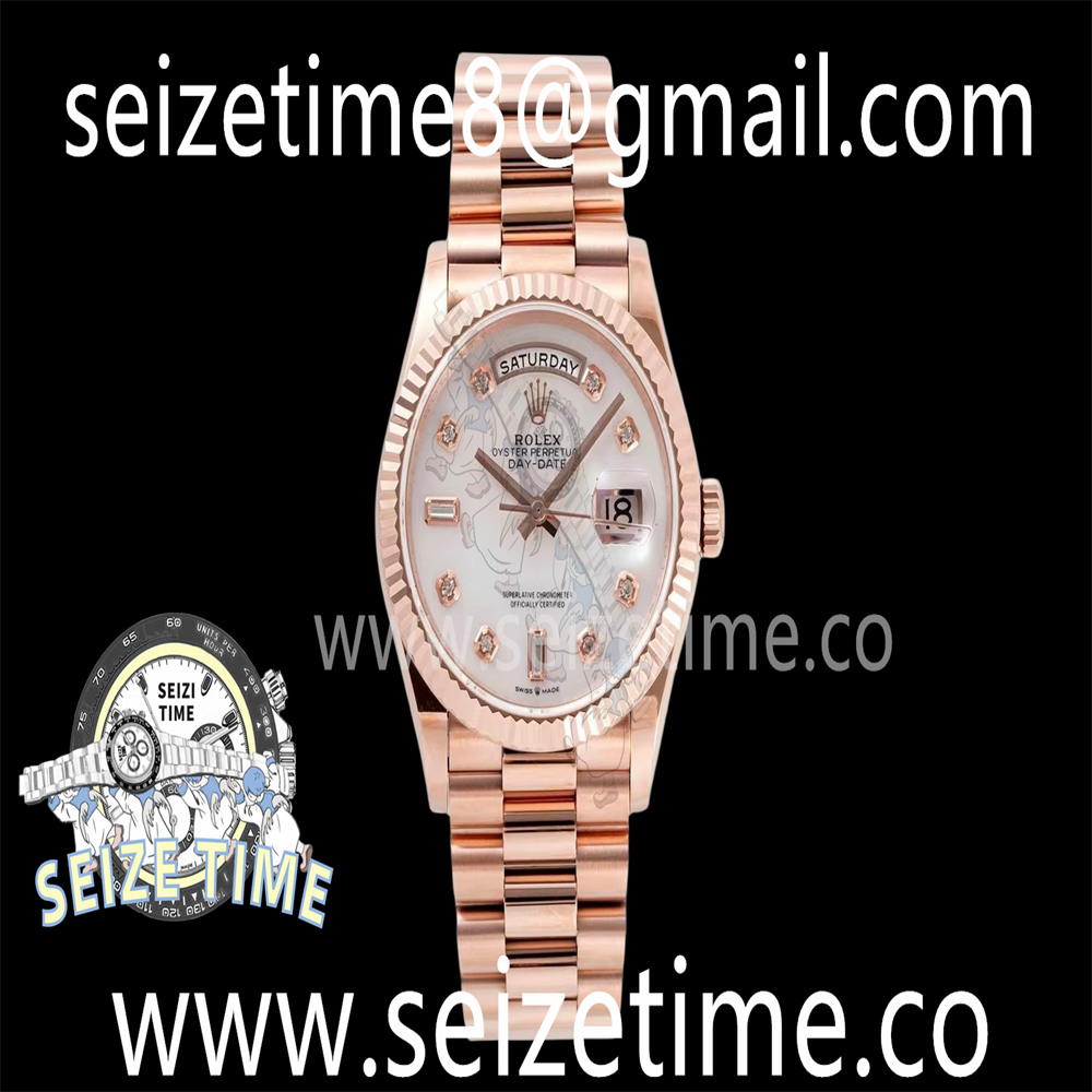 Day Date 36 RG TWSF Best Edition White Diamonds Dial on RG Bracelet A2836