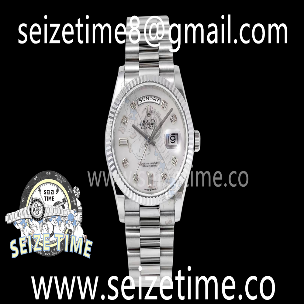 Day Date 36 SS TWSF Best Edition White Diamonds Dial on SS Bracelet A2836