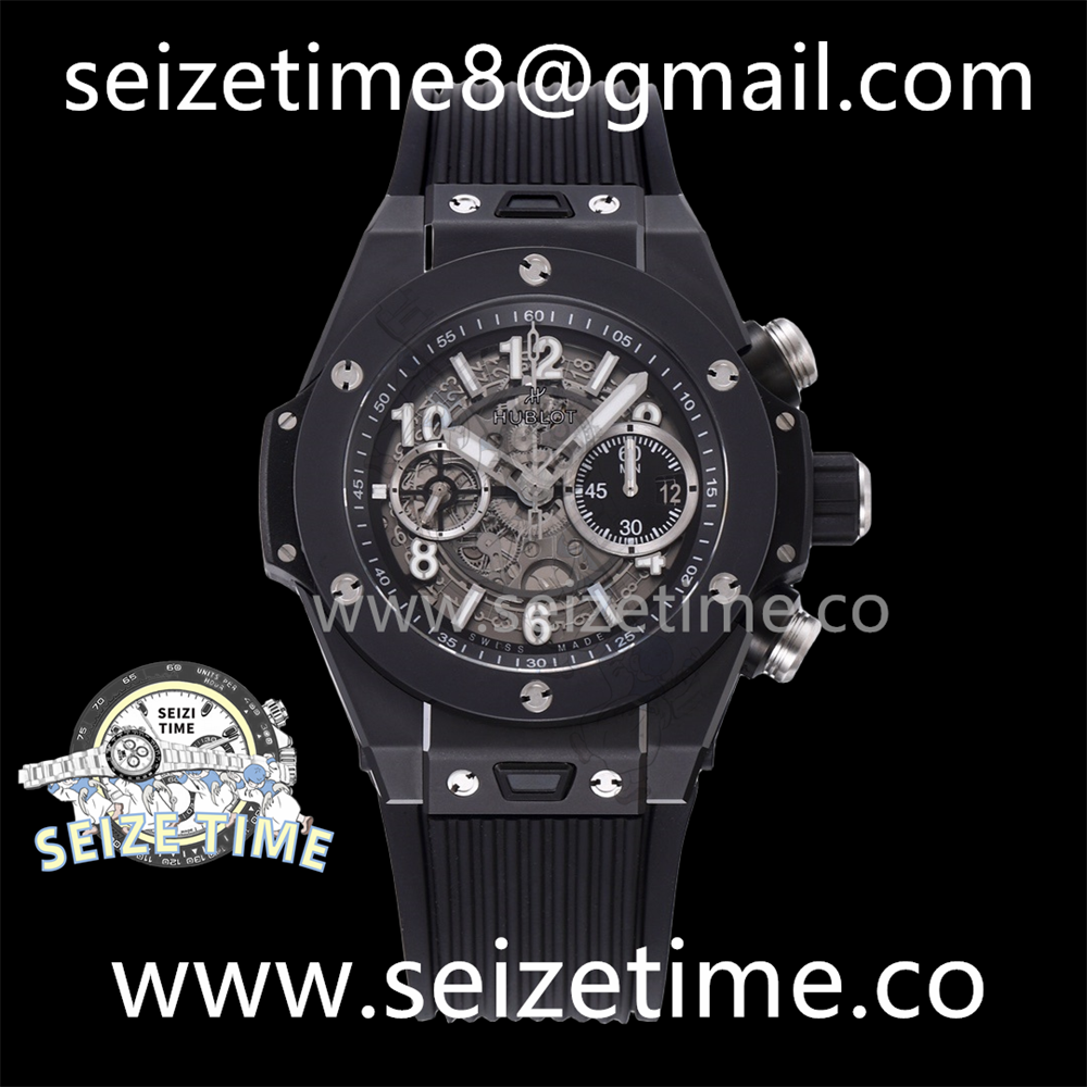 Big Bang Unico 42mm Black Ceramic BBF 1:1 Best Edition Skeleton Dial on Black Rubber Strap A1280 V2