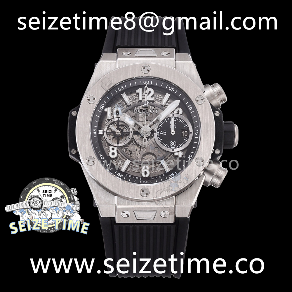 Big Bang Unico 42mm SS BBF 1:1 Best Edition Skeleton Dial on Black Rubber Strap A1280 V2