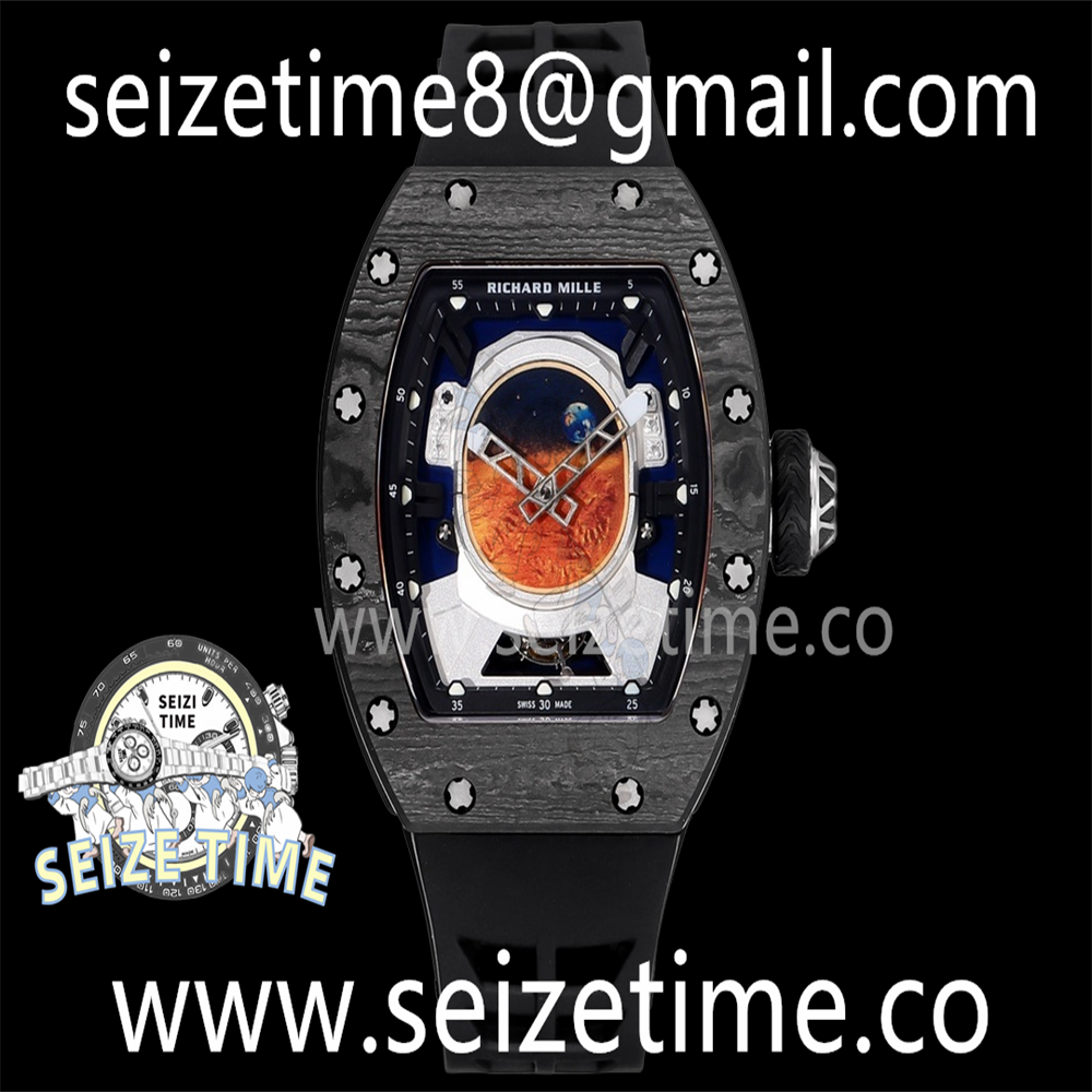 RM52-05 Astronaut Tourbillon Black Carbon YSF Best Edition on Black Rubber Strap