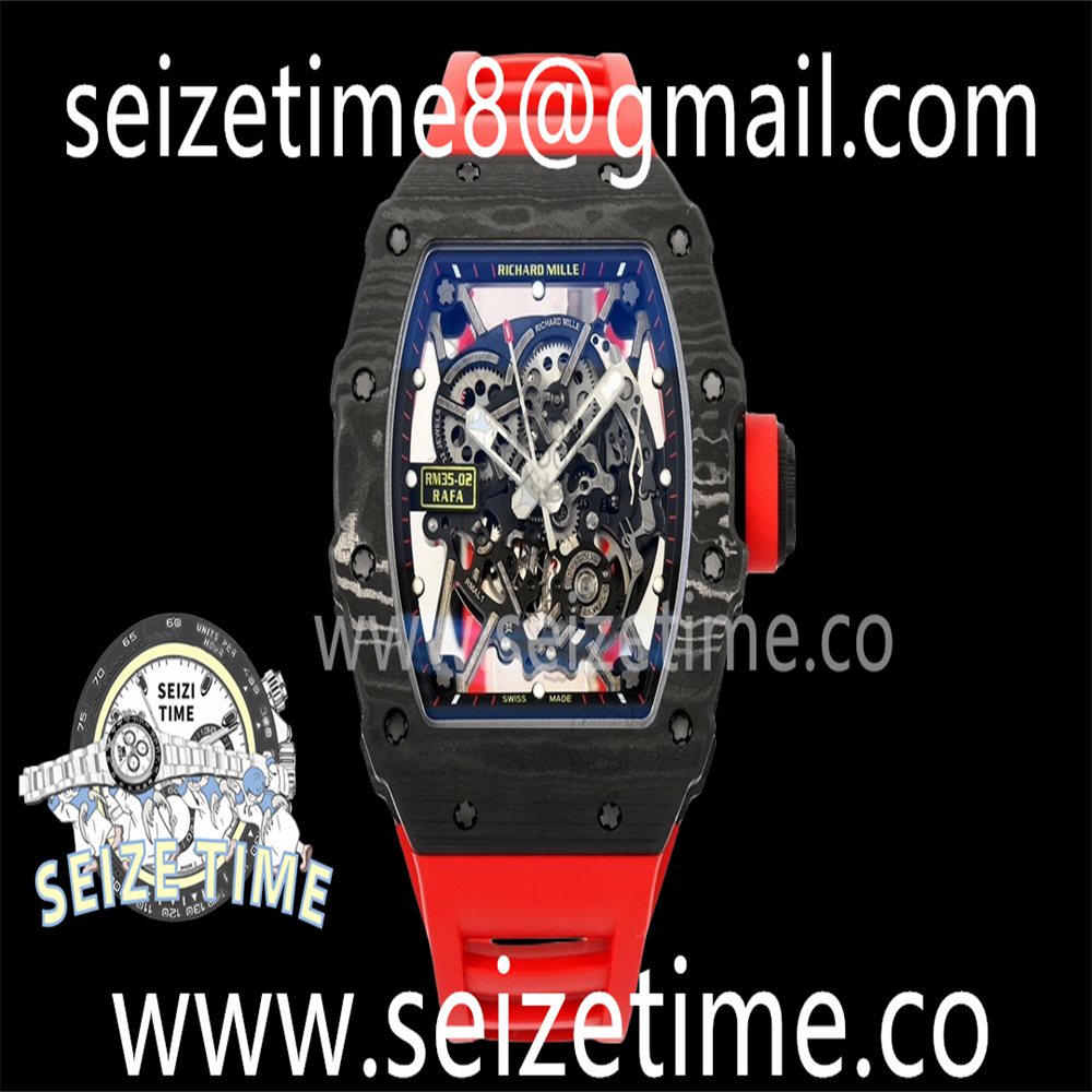 RM35-02 NTPT ZF 1:1 Best Edition Skeleton Dial on Red Rubber Strap RMAL1 Super Clone V6