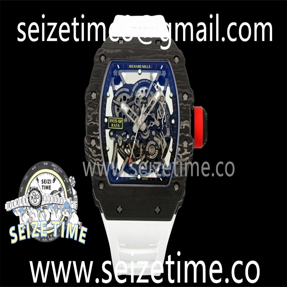 RM35-02 NTPT ZF 1:1 Best Edition Skeleton Dial on White Rubber Strap RMAL1 Super Clone V6