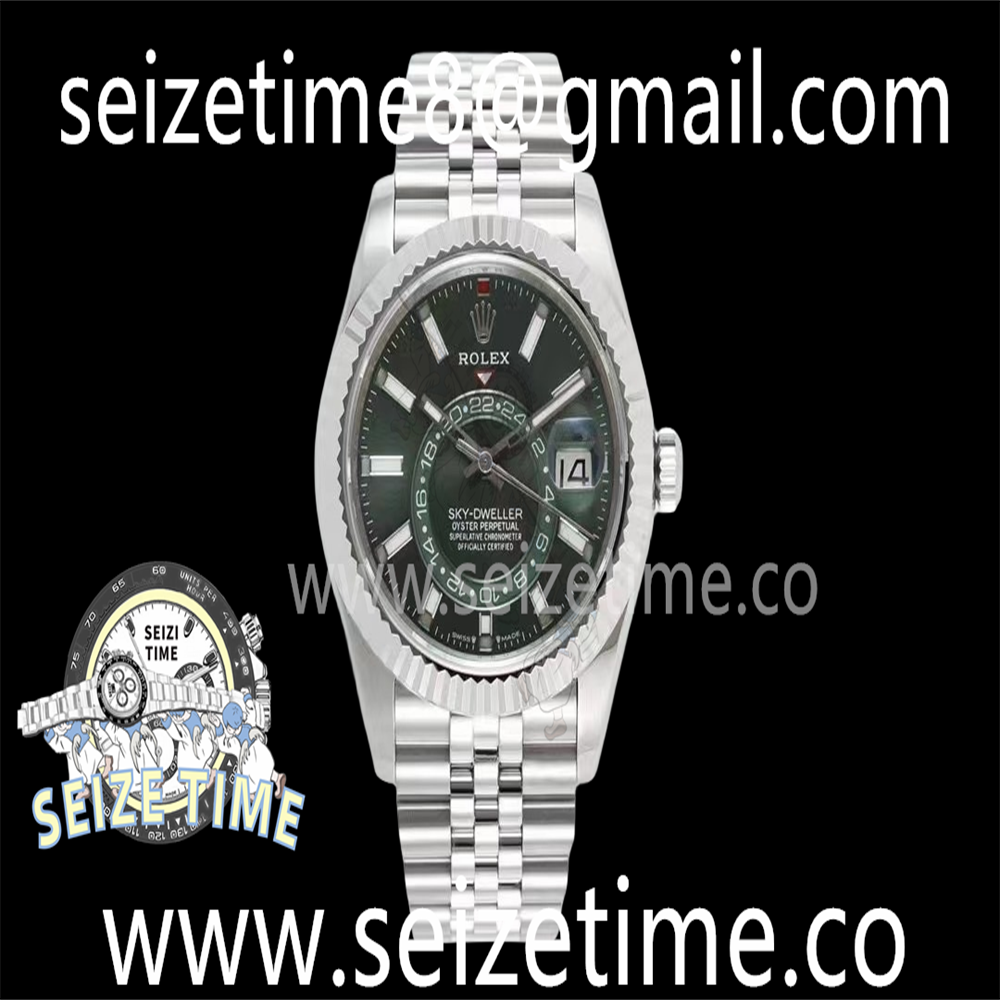 Sky-Dweller 326934 904L SS ZF 1:1 Best Edition Green Dial on SS Jubilee Bracelet A2824