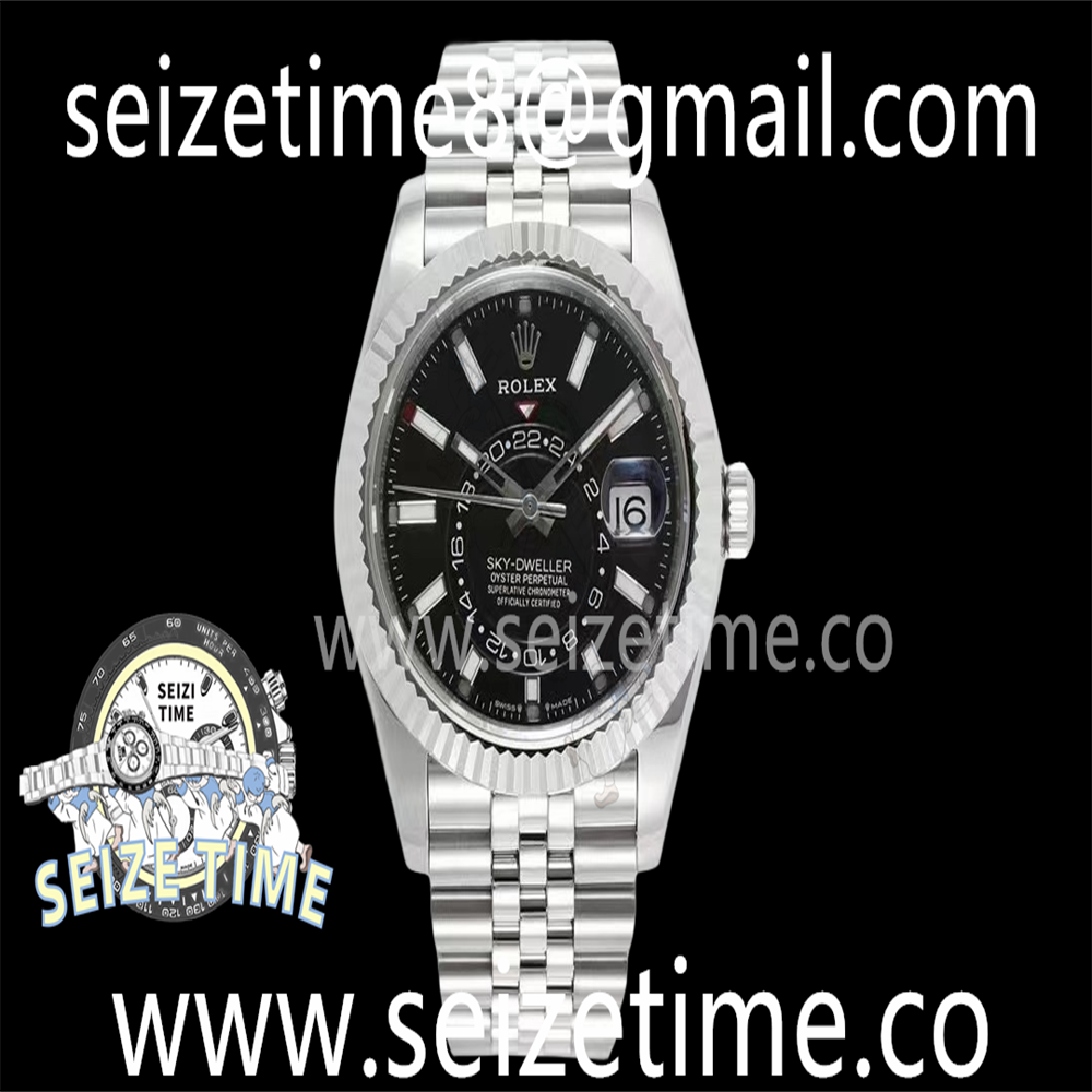 Sky-Dweller 326934 904L SS ZF 1:1 Best Edition Black Dial on SS Jubilee Bracelet A2824