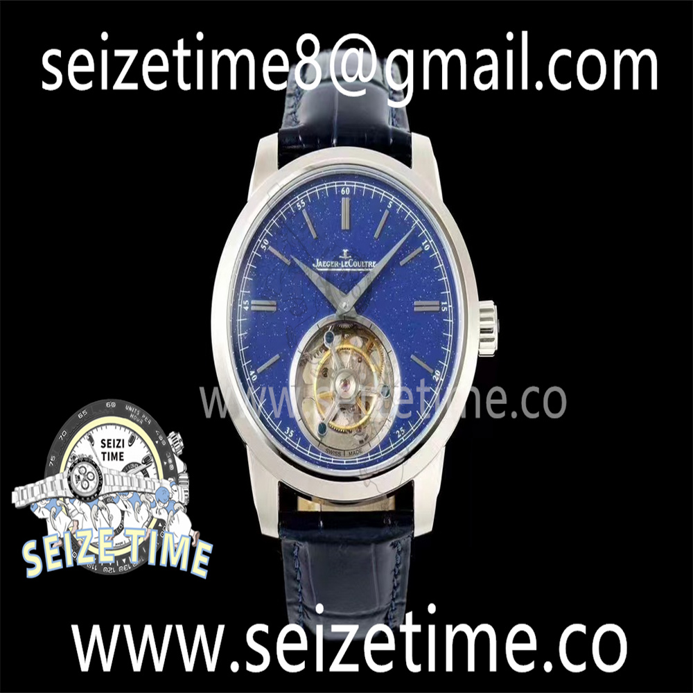 Master Ultra Thin Tourbillon SS RMS Best Edition Blue Star Dial on Blue Leather Strap