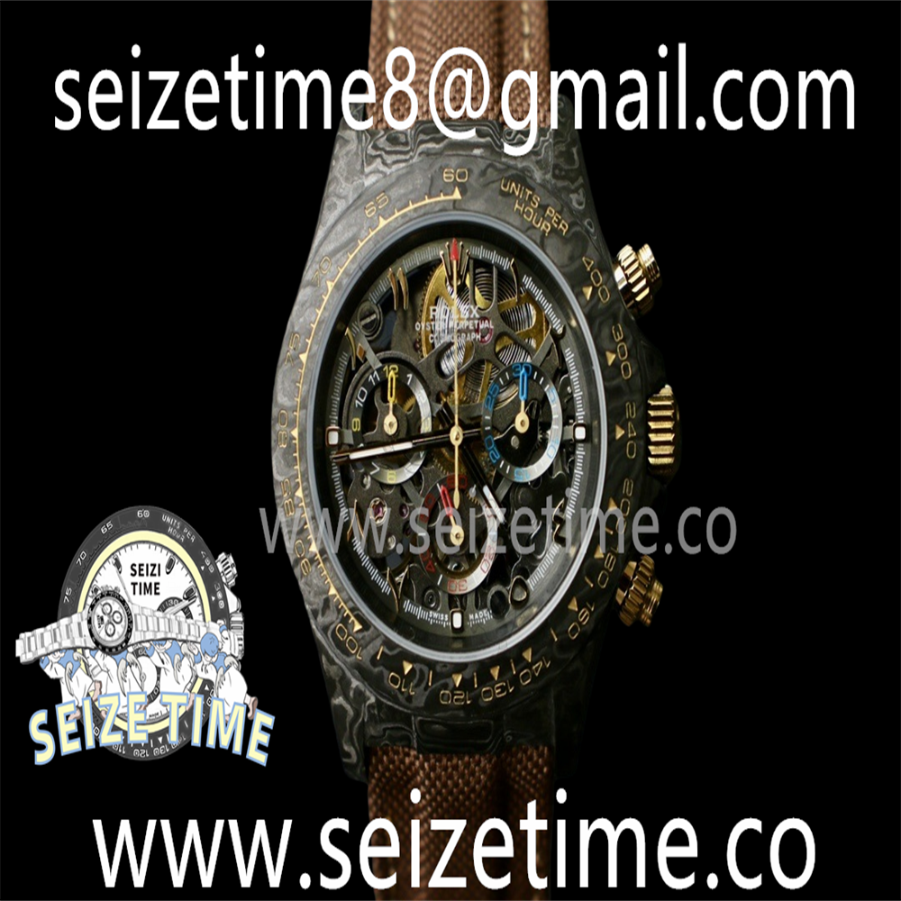 Daytona Diw 40mm Carbon DIWF Skeleton Dial on Nylon Strap SA4130