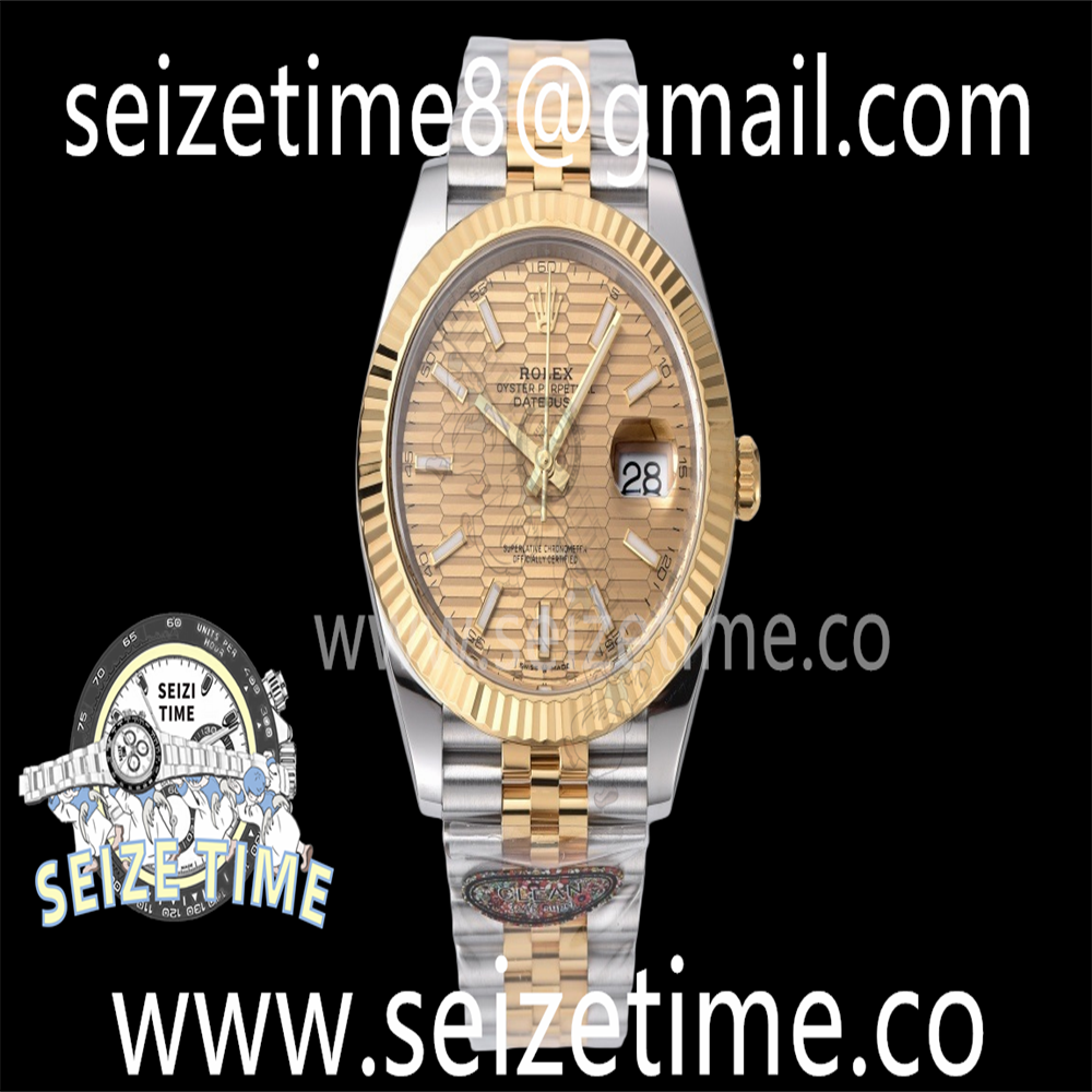 DateJust 41 126331 Clean 1:1 Best Edition 904L Steel YG Textured Dial on SS/YG Jubilee Bracelet VR3235