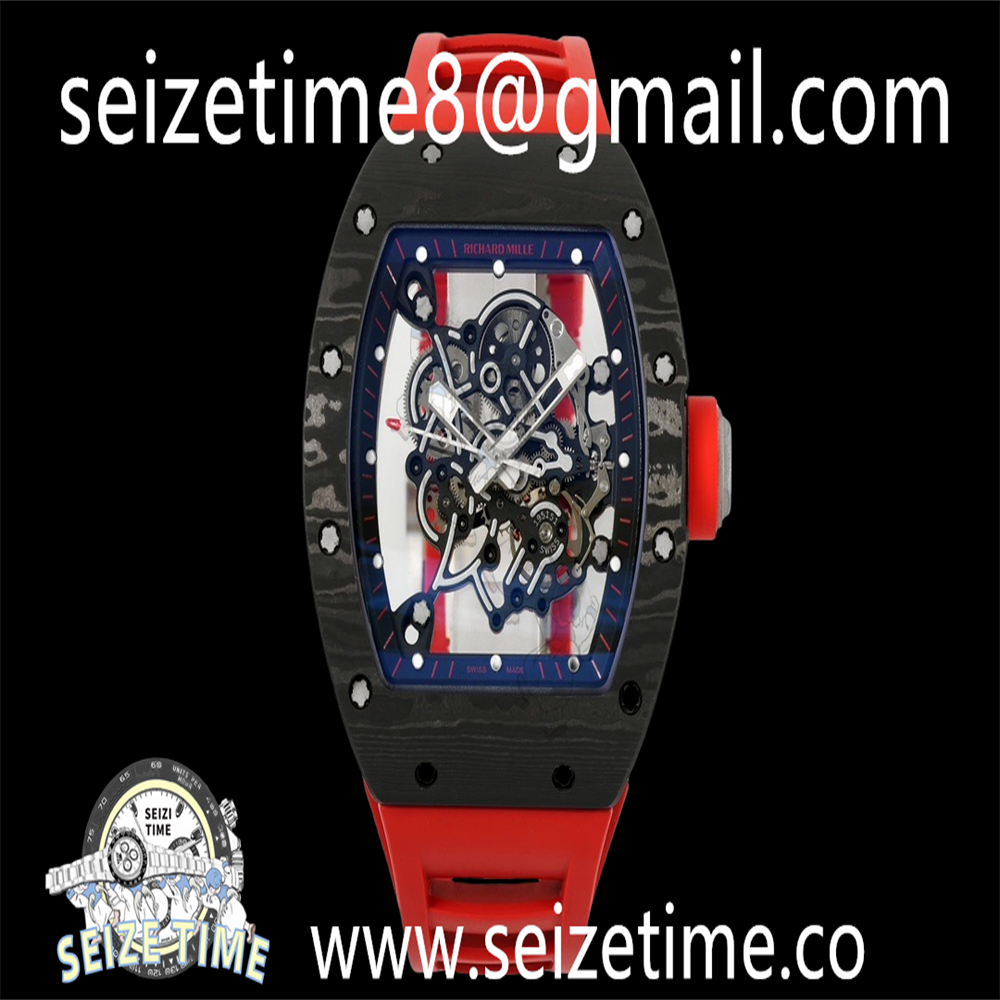 RM055 NTPT/RU ZF 1:1 Best Edition Skeleton Dial on Red Rubber Strap RMAL2 Super Clone