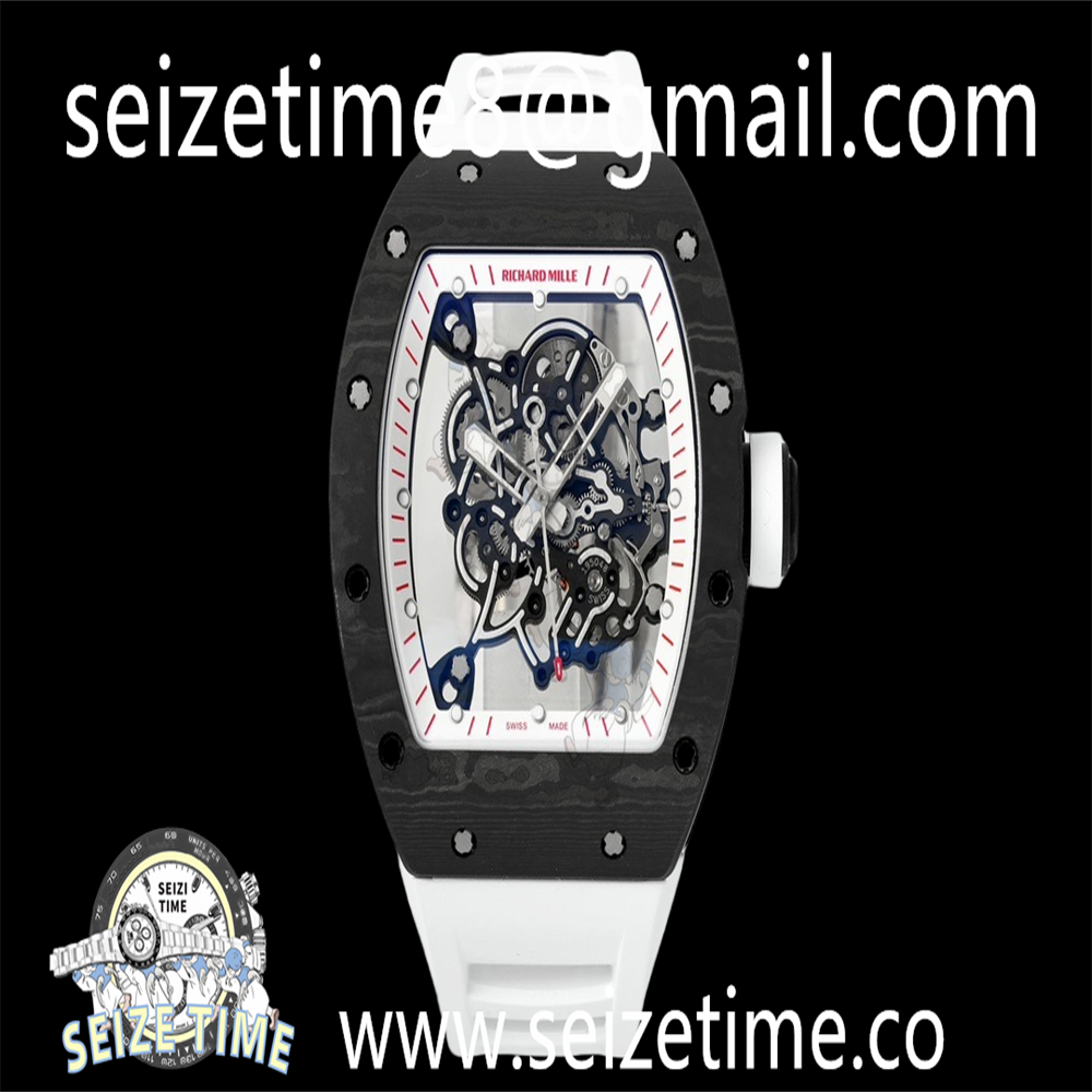 RM055 NTPT/RU ZF 1:1 Best Edition Skeleton Dial on White Rubber Strap RMAL2 Super Clone