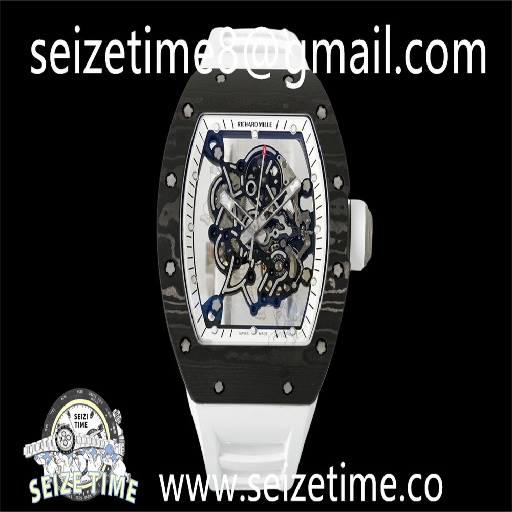 RM055 NTPT/RU ZF 1:1 Best Edition Skeleton Dial on White Rubber Strap RMAL2 Super Clone