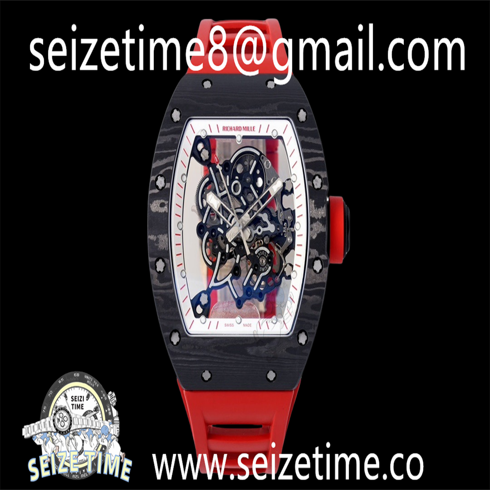 RM055 NTPT/RU ZF 1:1 Best Edition Skeleton Dial on Red Rubber Strap RMAL2 Super Clone