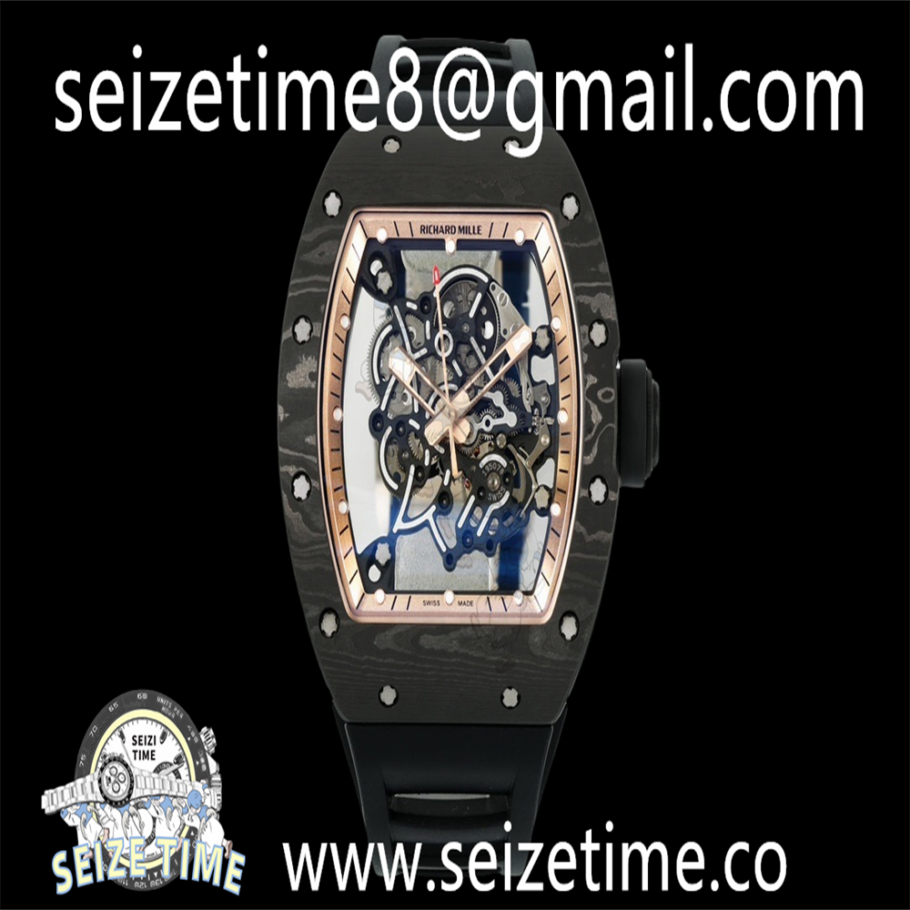 RM055 NTPT/RU ZF 1:1 Best Edition Skeleton Dial on Black Rubber Strap RMAL2 Super Clone
