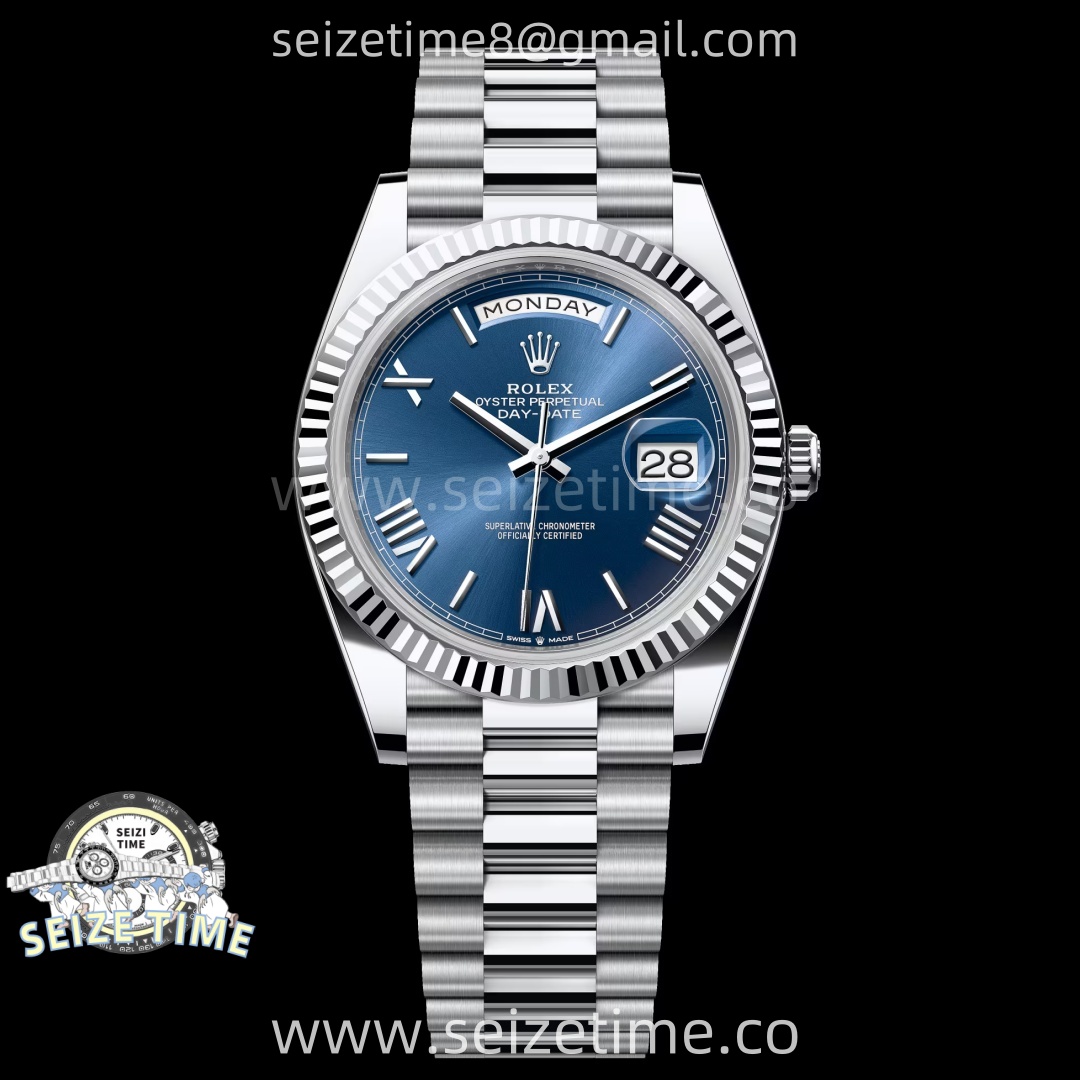 Day Date 228239 40mm KF 1:1 Best Edition Blue Dial Roman Markers On President Bracelet SA3255 (Gain Weight)