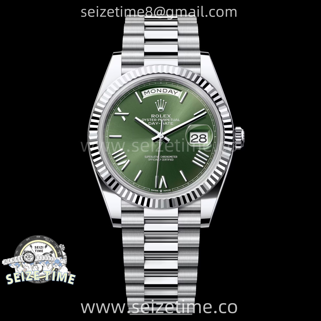 Day Date 228239 40mm KF 1:1 Best Edition Green Dial Roman Markers On President Bracelet SA3255 (Gain Weight)