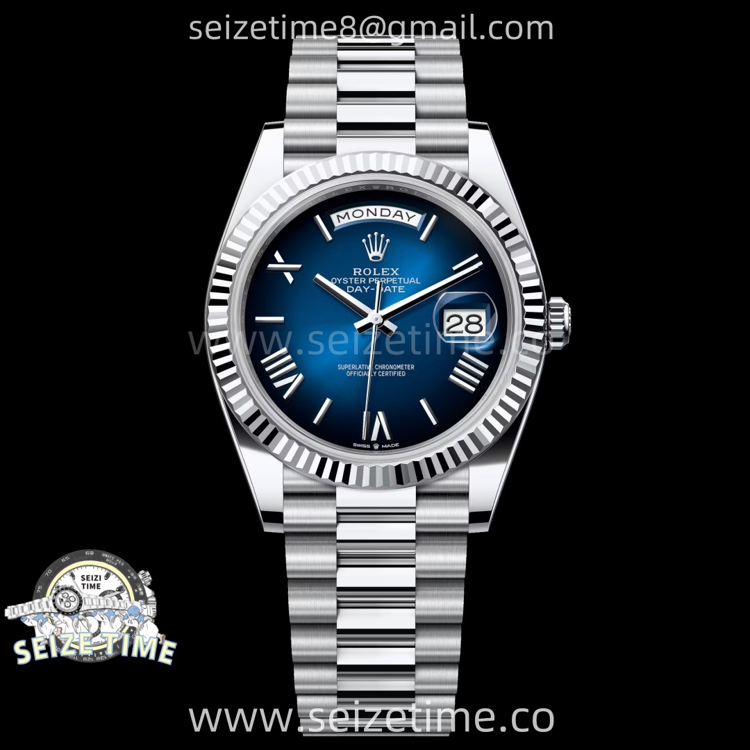 Day Date 228239 40mm KF 1:1 Best Edition Blue Ombre Dial Roman Markers On President Bracelet SA3255 (Gain Weight)