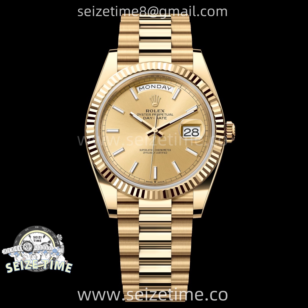 Day Date 40 YG 228238 Noob 1:1 Best Edition YG Stick Dial on President Bracelet A2836 (Gain Weight)