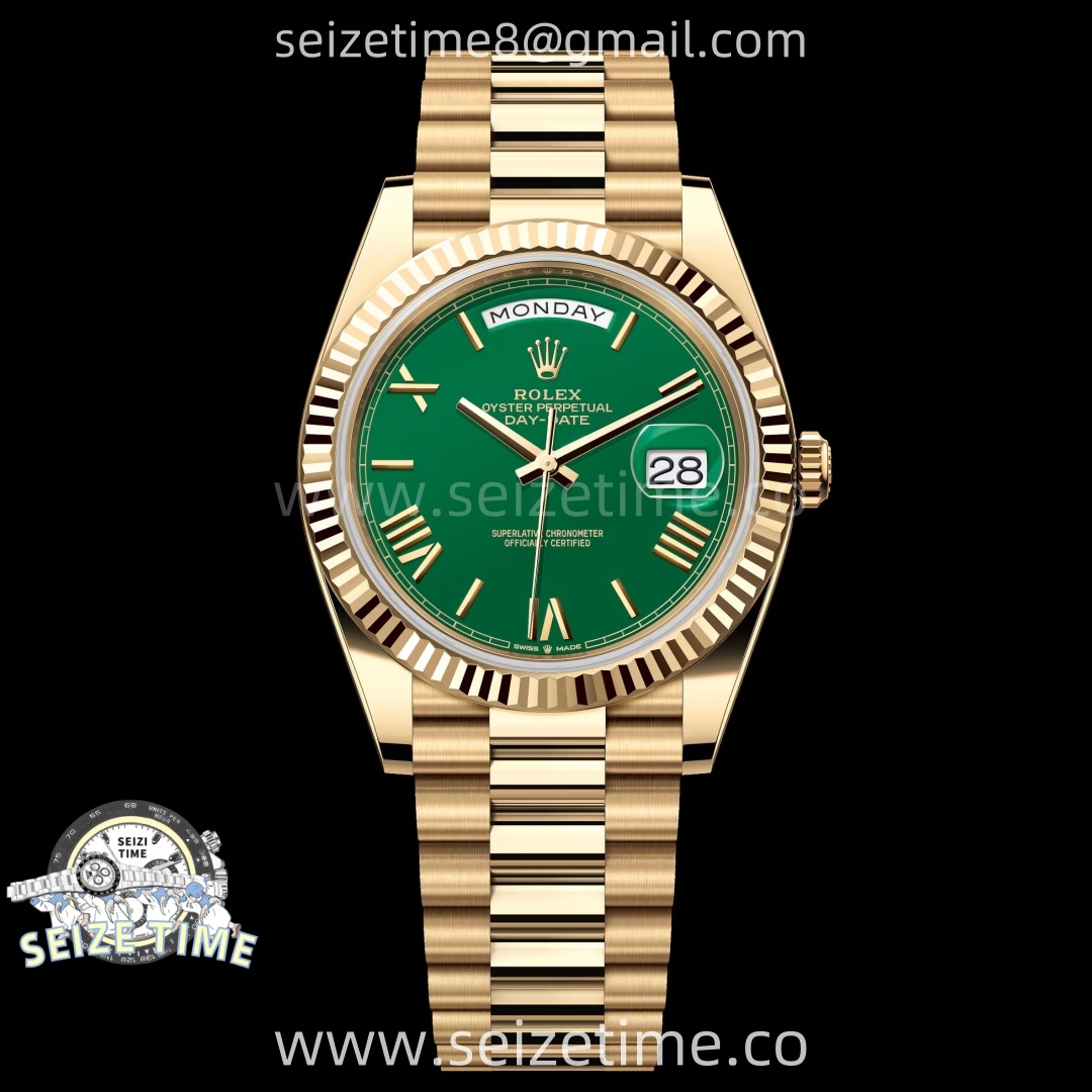 Day Date 40 YG 228238 Noob 1:1 Best Edition Green Roman Dial on President Bracelet A2836 (Gain Weight)