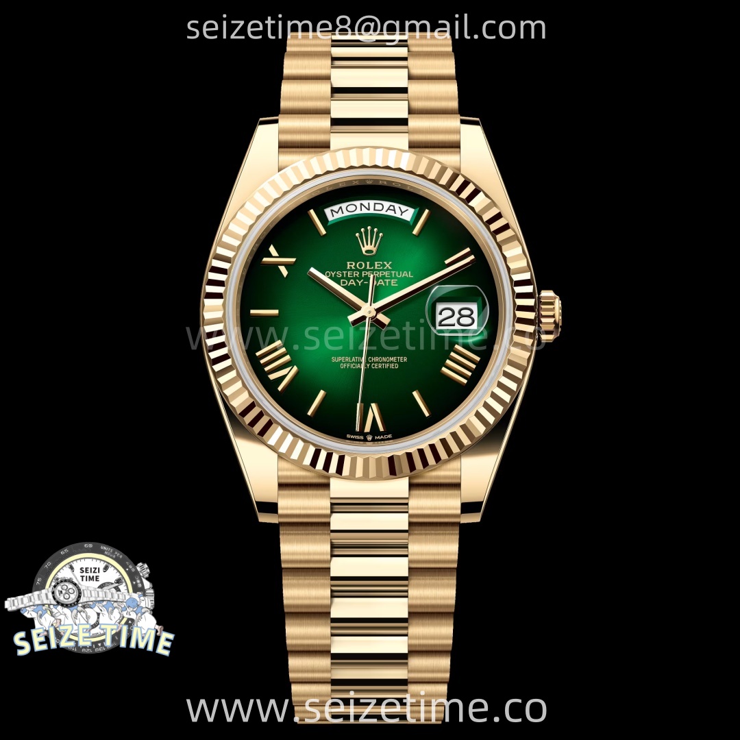 Day Date 40 YG 228238 Noob 1:1 Best Edition Green Ombre Roman Dial on President Bracelet A2836 (Gain Weight)