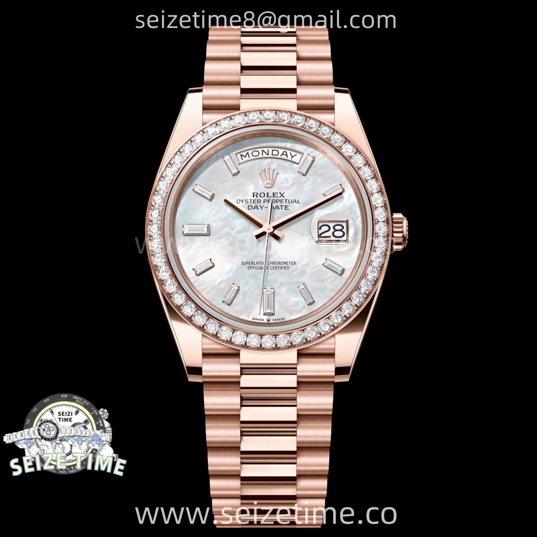 Day Date 40 RG 228235 Noob 1:1 Best Edition White MOP Crystal Dial on President Bracelet A2836 (Gain Weight)