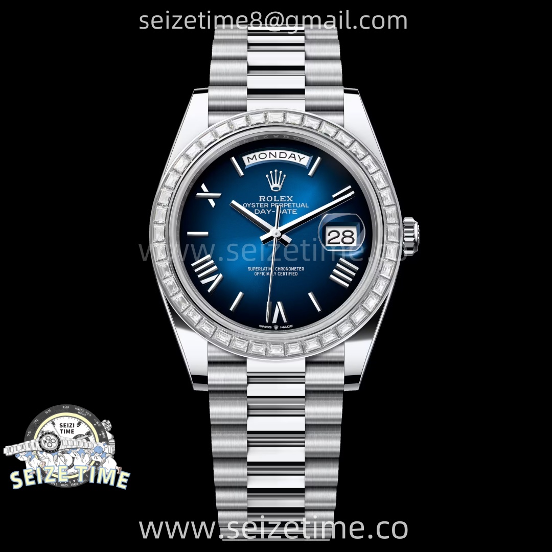 Day Date 228396 40mm SS Noob 1:1 Best Edition Blue Ombre Roman Dial On President Bracelet A2836 (Gain Weight)
