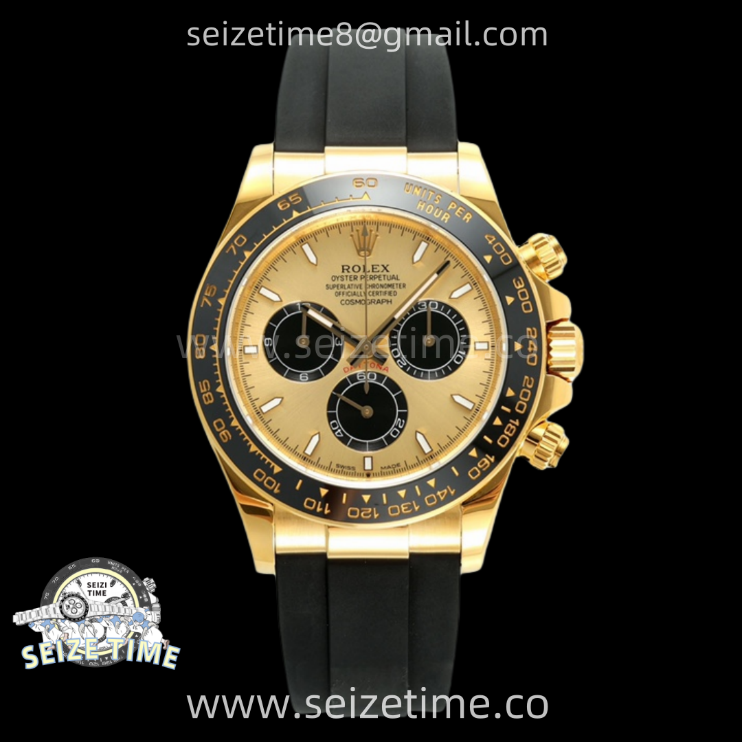 Daytona 126518 APSF 1:1 Best Edition YG/Black Dial on Oysterflex Rubber Strap SH4131 (Gain Weight)