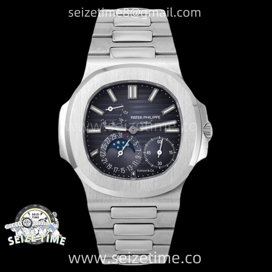 Nautilus 5712-1A 001 SS PPF 1:1 V4+ Best Edition Tiffany & Co Blue Dial on SS Bracelet PPF240 (Free tool)
