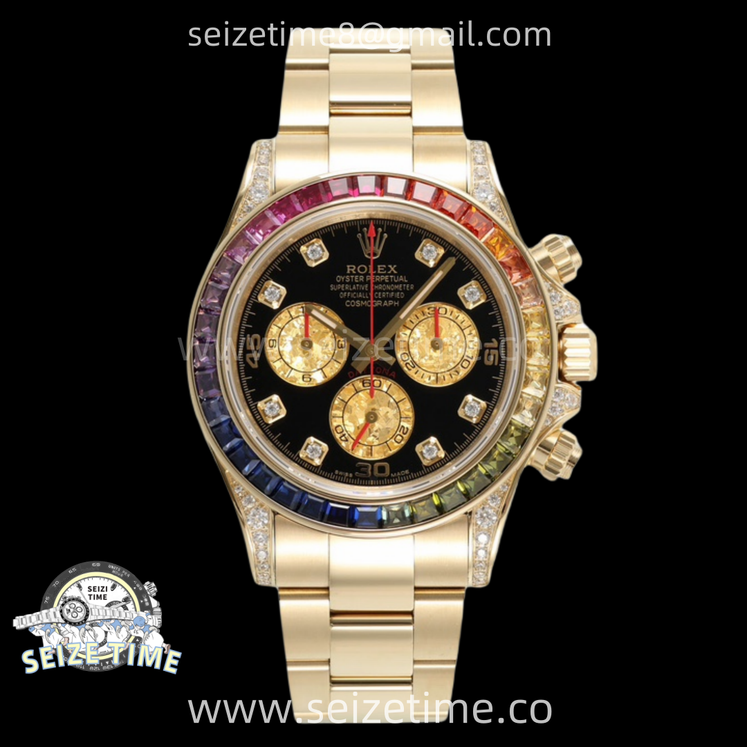 Daytona 116598RBOW Rainbow ZF 1:1 Best Edition Black Diamond Dial on YG Bracelet SH4130