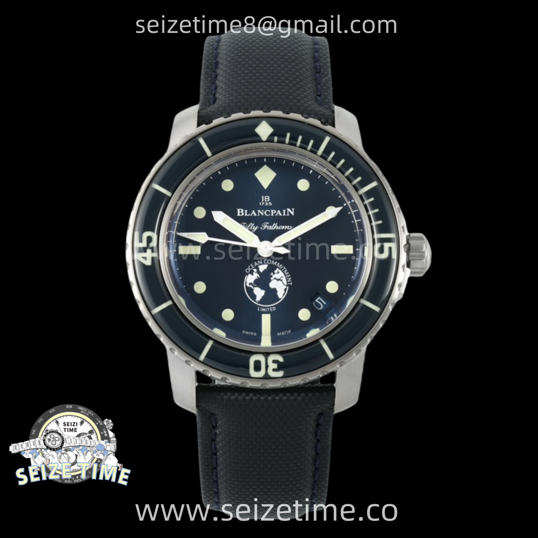 Fifty Fathoms 5008-11B40-52A SS ZF 1:1 Best Edition Blue Dial on Blue Nylon Strap A1151