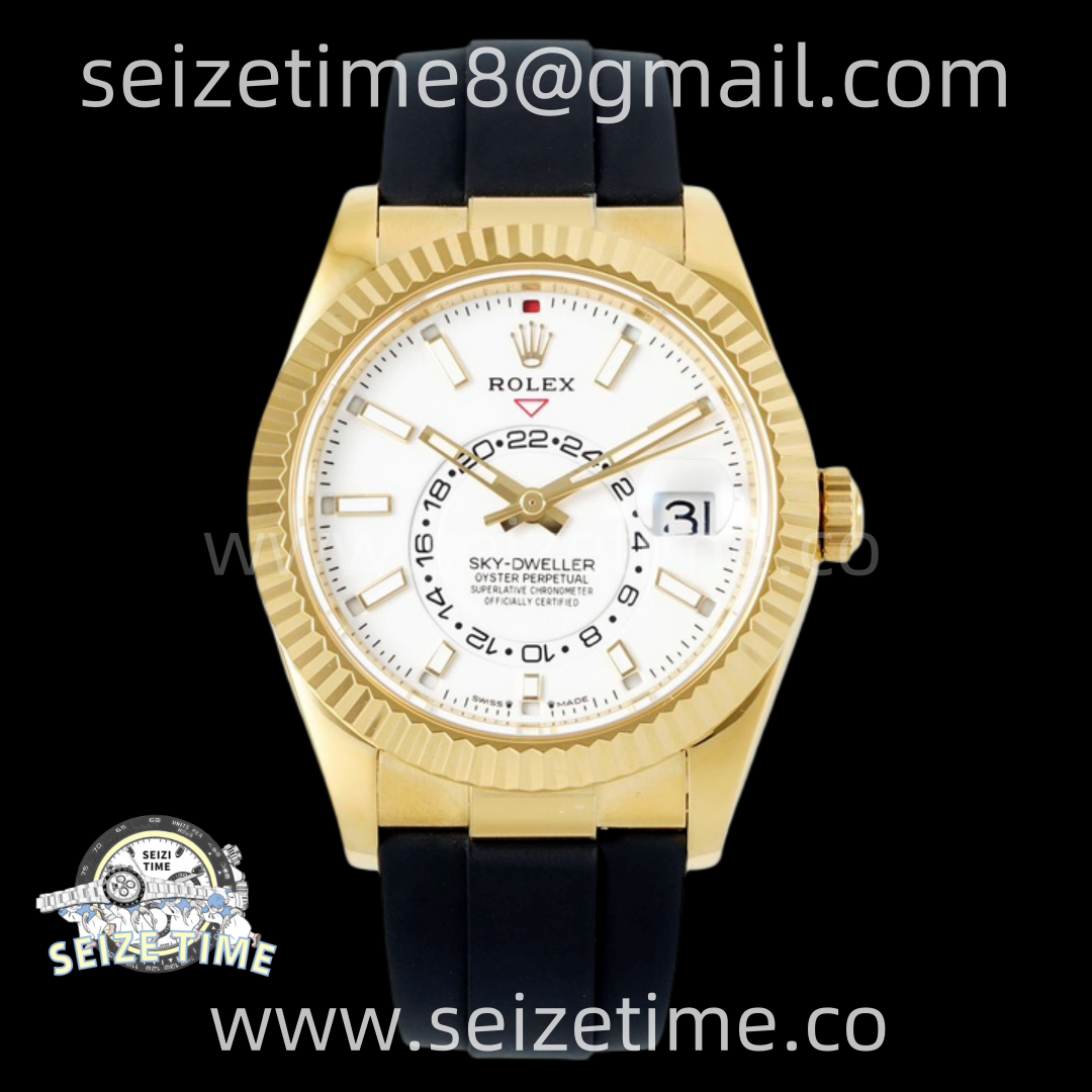 Sky-Dweller 336238 Gain Weight YG ZF 1:1 Best Edition White Dial on Oysterflex Rubber Strap Asian 2824