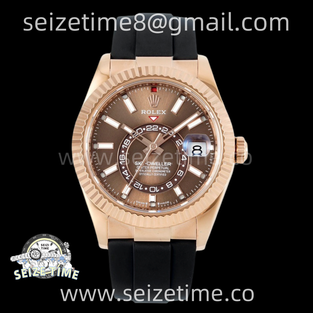 Sky-Dweller 336235 Gain Weight RG ZF 1:1 Best Edition Brown Dial On Oysterflex Rubber Strap Asian 2824