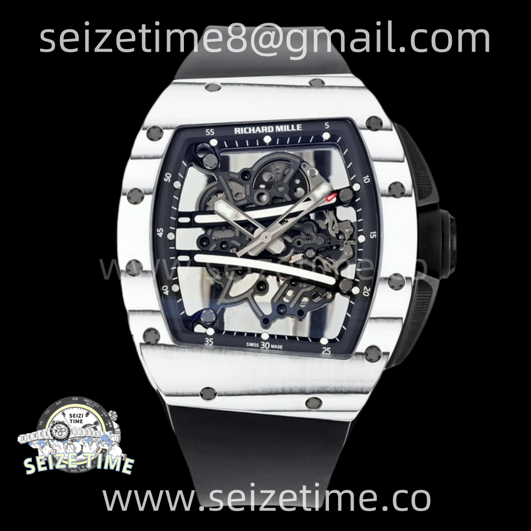 RM 61-01 Yohan Blake White NTPT ZF 1:1 Best Edition on Black Rubber Strap RMUL2 Super Clone