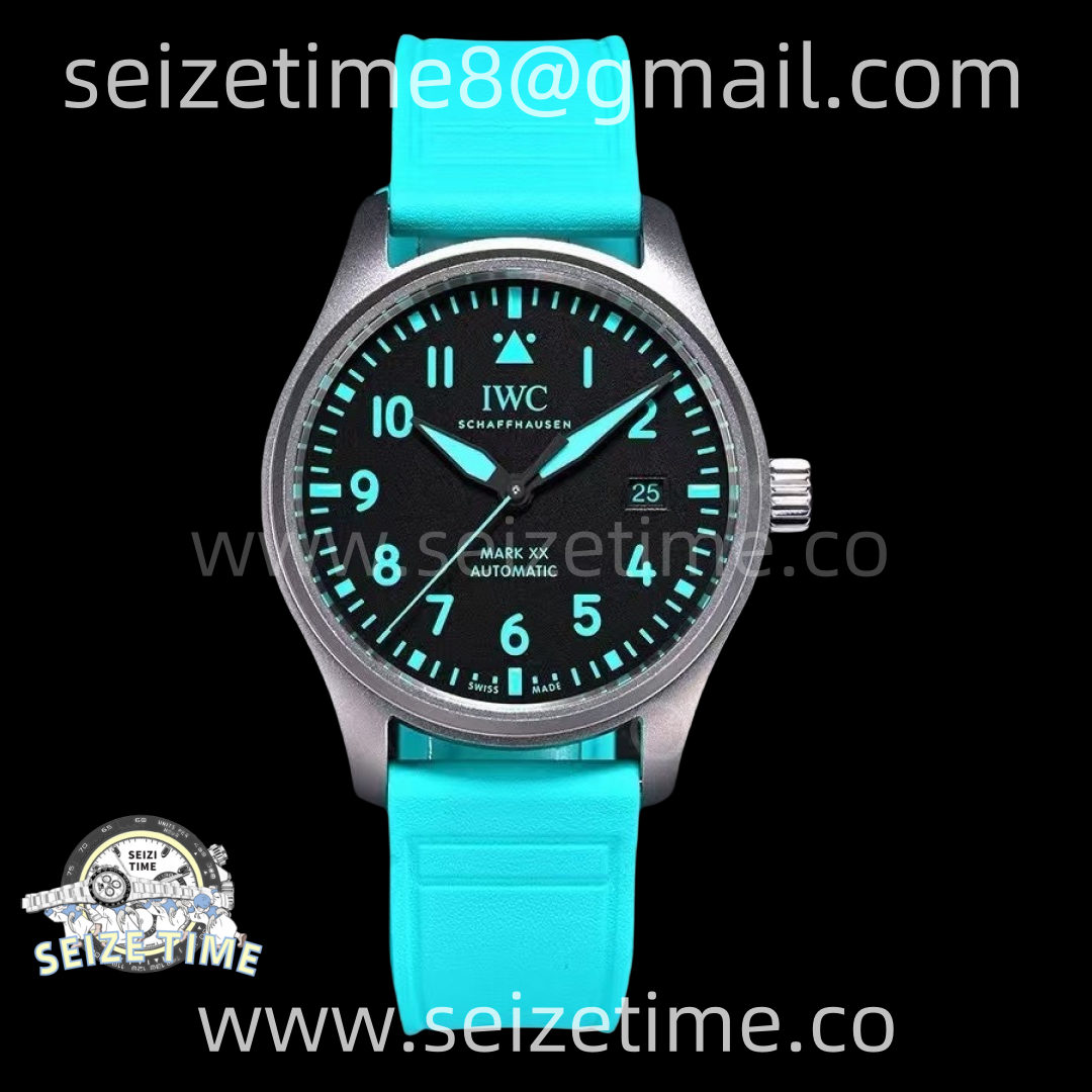 Mark XX IW328210 Mercedes-AMG Petronas F1 Team Ti M+F 1:1 Best Edition Black Dial on Green Rubber Strap MIYOTA 9015