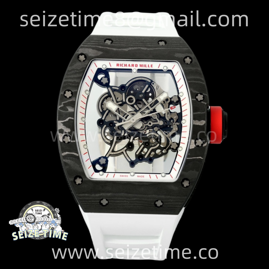 RM055 NTPT APSF 1:1 Best Edition White Inner Bezel Black Crown On White Rubber Strap RMUL2 Super Clone