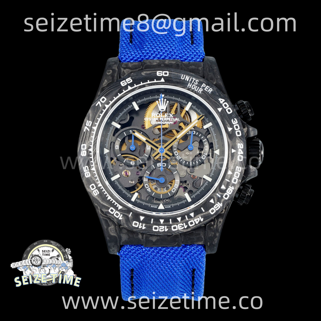 Daytona DIW Carbon DIWF Best Edition Skeleton Dial On Blue Nylon Strap SA4130