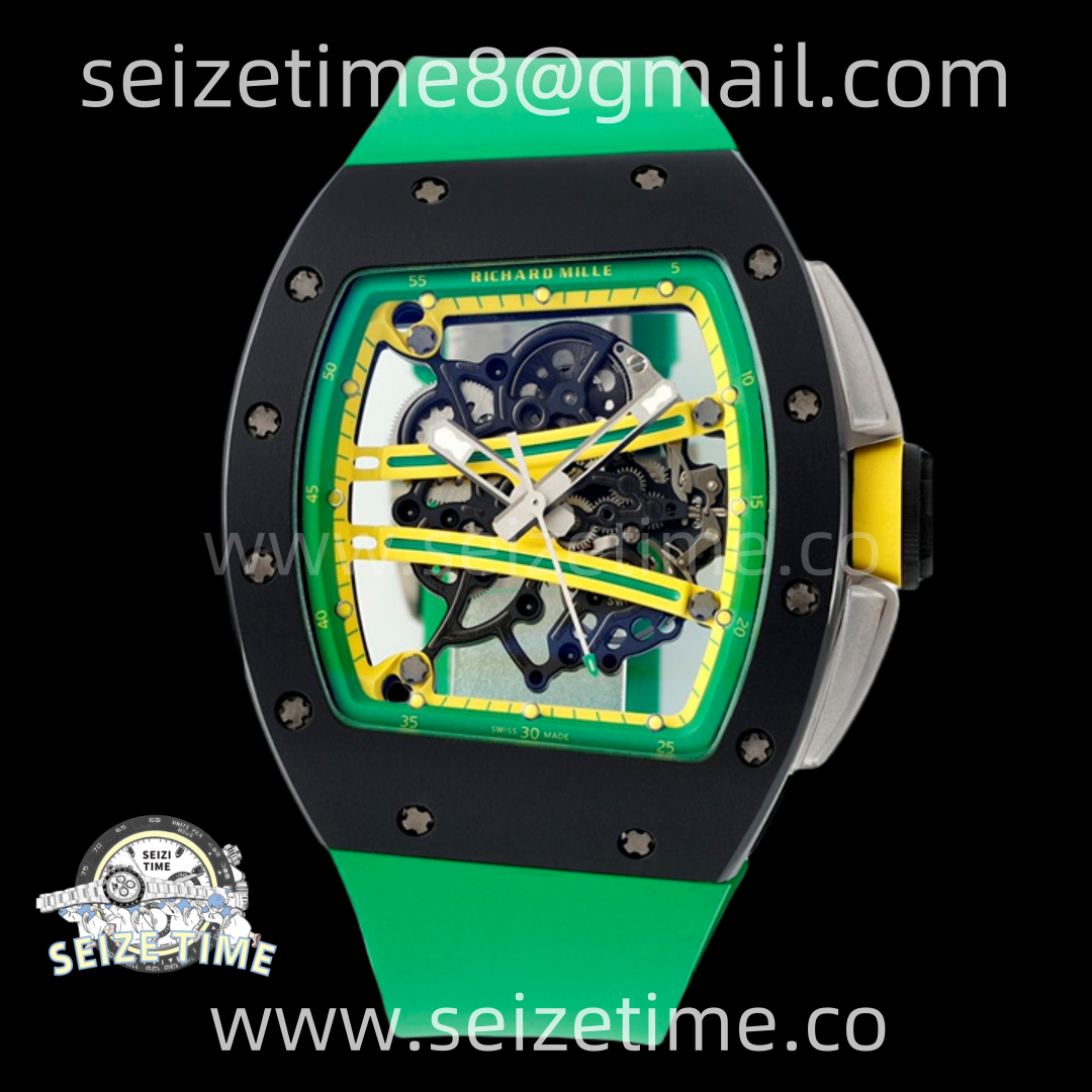 RM061 Black Ceramic APSF 1:1 Best Edition on Green Rubber Strap RMUL2 Super Clone