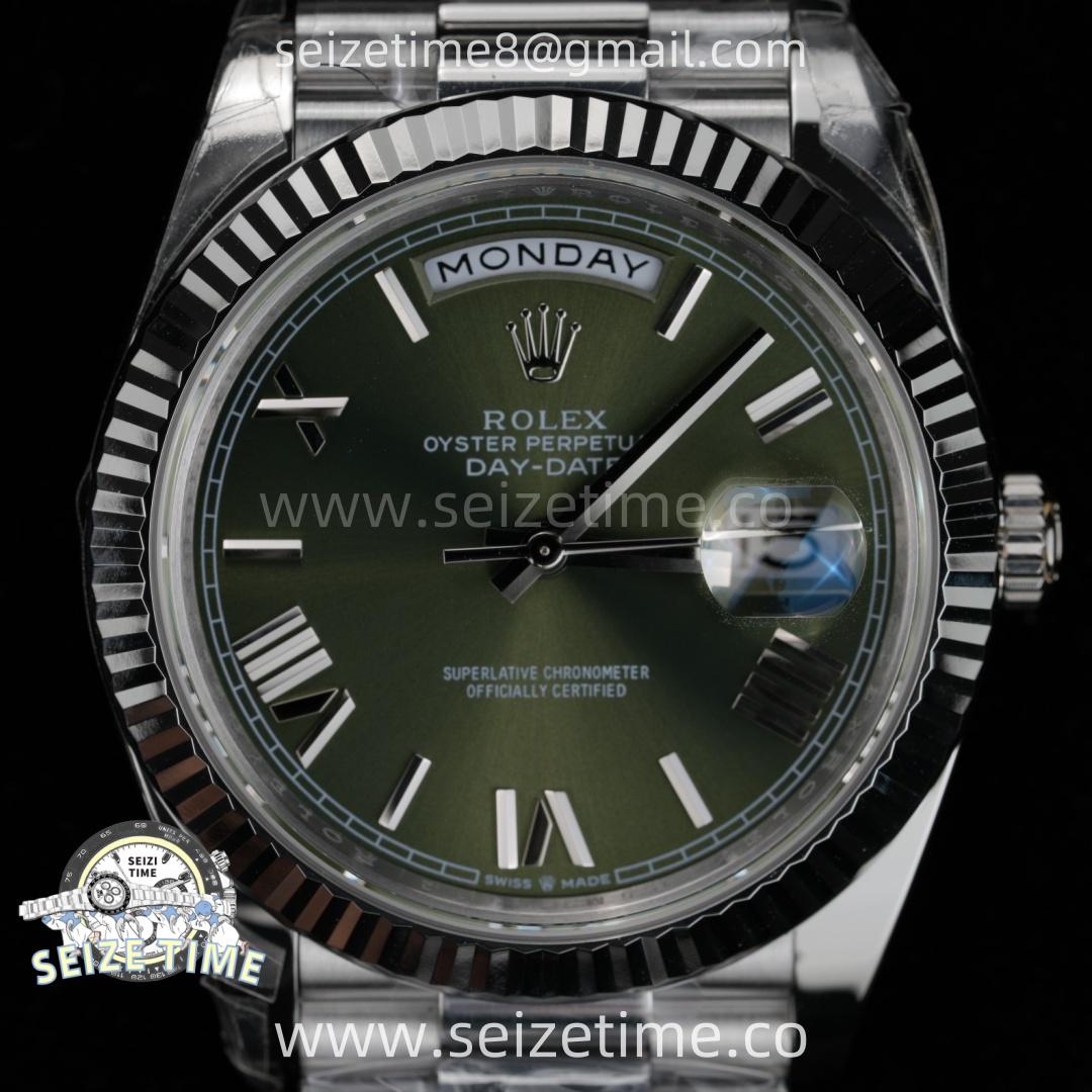 Day Date 228238 40mm THBF SS/Cu-W 1:1 Best Edition Green Dial Roman Markers on SS/Cu-W President Bracelet SA3255 (Gain Weight)
