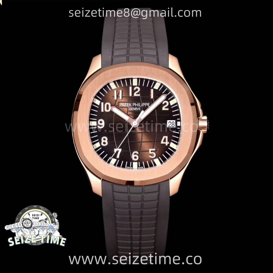 Aquanaut Jumbo 5167R-001 RG PPF 1:1 Best Edition Brown Dial on Brown Rubber Strap Super Clone 26-330 V2