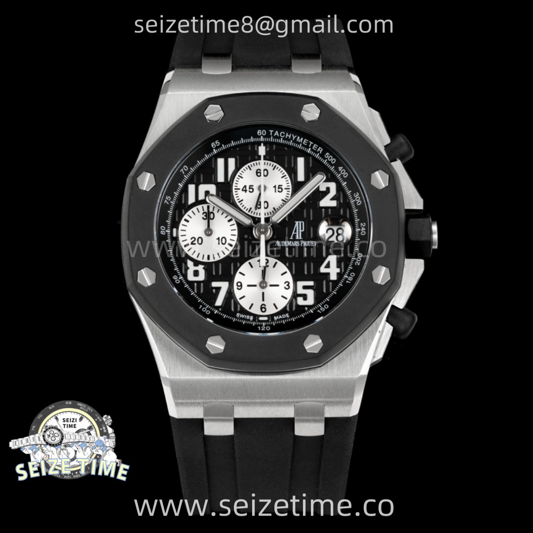 Royal Oak Offshore Rubberclad SS TKF Best Edition Black Dial on Rubber Strap A7750