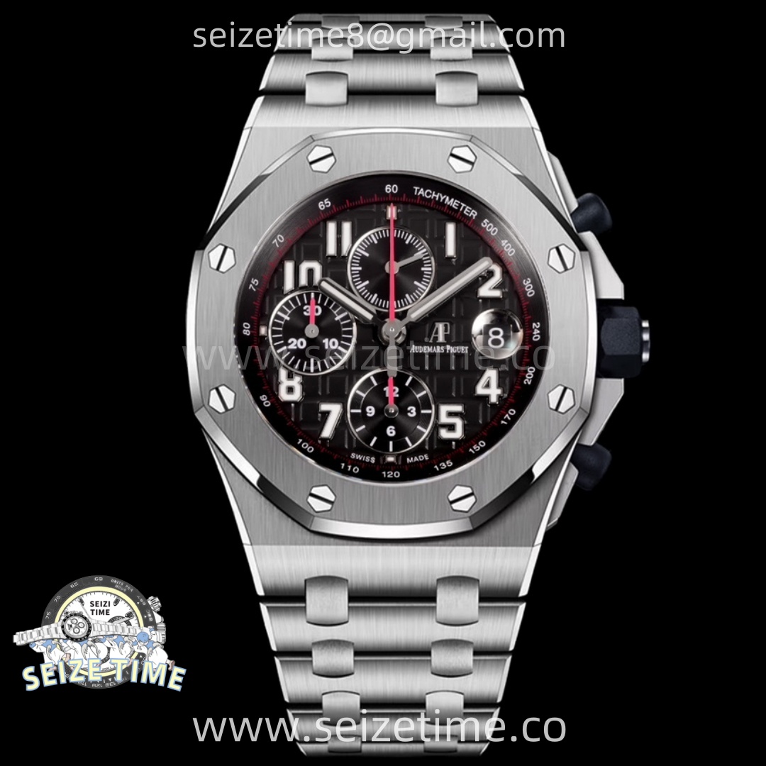 Royal Oak Offshore 42mm Panda SS TKF Best Edition Black Dial on SS Bracelet A7750