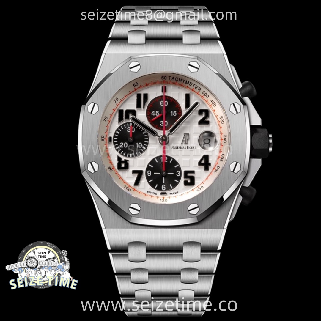 Royal Oak Offshore 42mm Panda SS TKF Best Edition White/Black Dial on SS Bracelet A7750