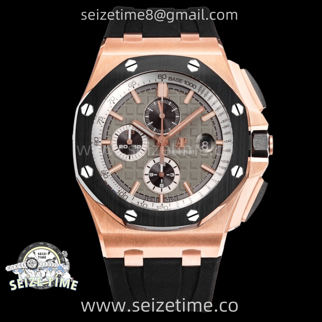 Royal Oak Offshore 44mm RG TKF 1:1 Best Edition Gray Dial on Black Rubber Strap A3126