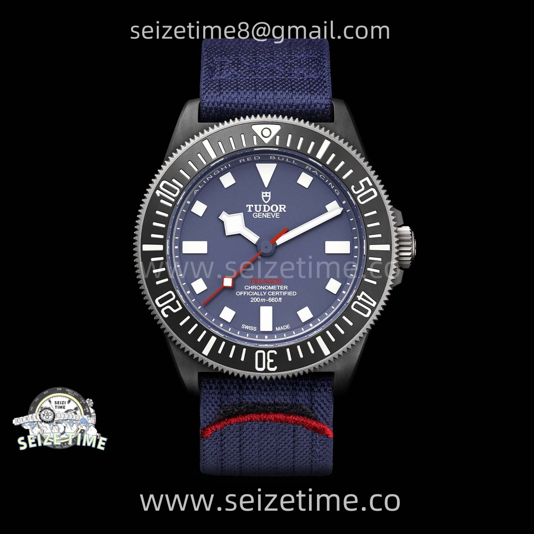 Pelagos M25707KN/24-0001 Carbon M+F 1:1 V4 Best Edition Blue dial Black Bezel on Nylon Strap Miyota 8N-24