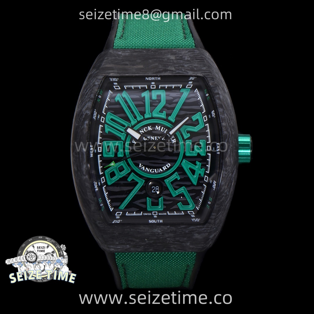 Vanguard Racing Carbon V45 Green ABF Best Edition On Green Nylon Strap A2824