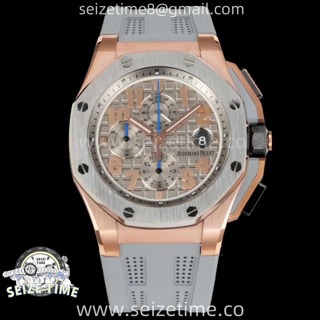 Royal Oak Offshore Lebron James RG TKF Best Edition Silver Dial on Gray Rubber Strap A3126