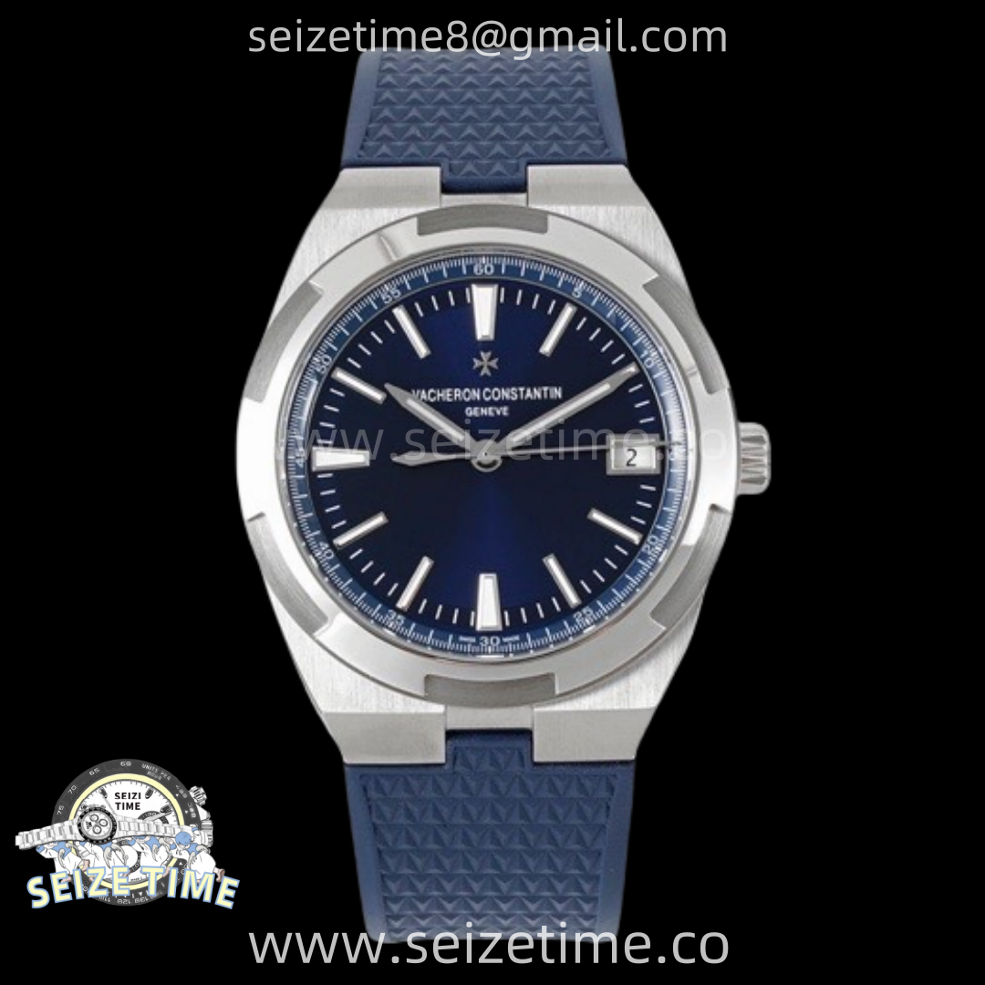 Overseas 4500V SS ZF 1:1 Best Edition Blue Dial on Blue Rubber Strap Asian Super Clone 5100 V2