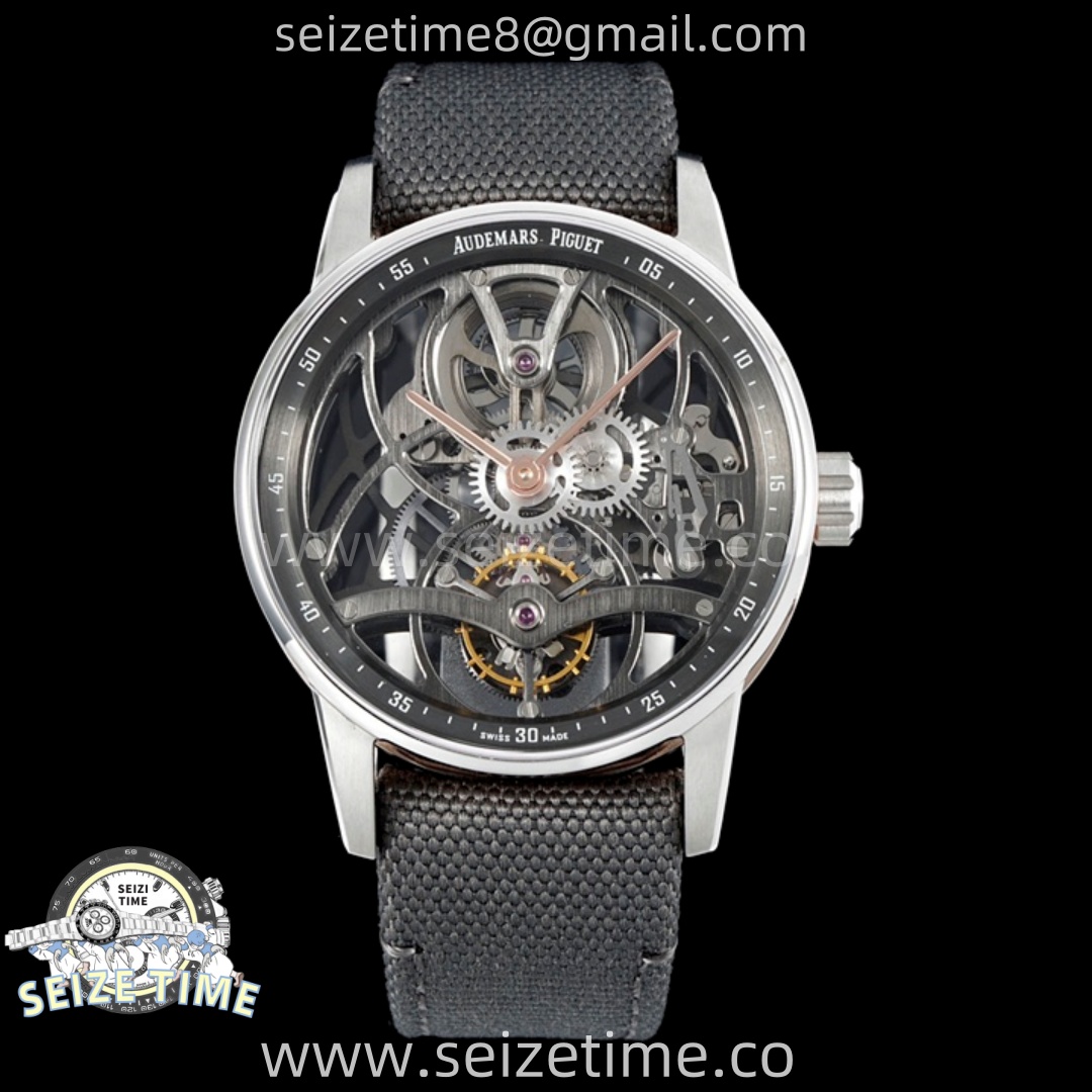 Code 11.59 26600CR SS/RG APPF Best Edition Grey Skeleton Dial On Grey Nylon Strap Asian Tourbillon
