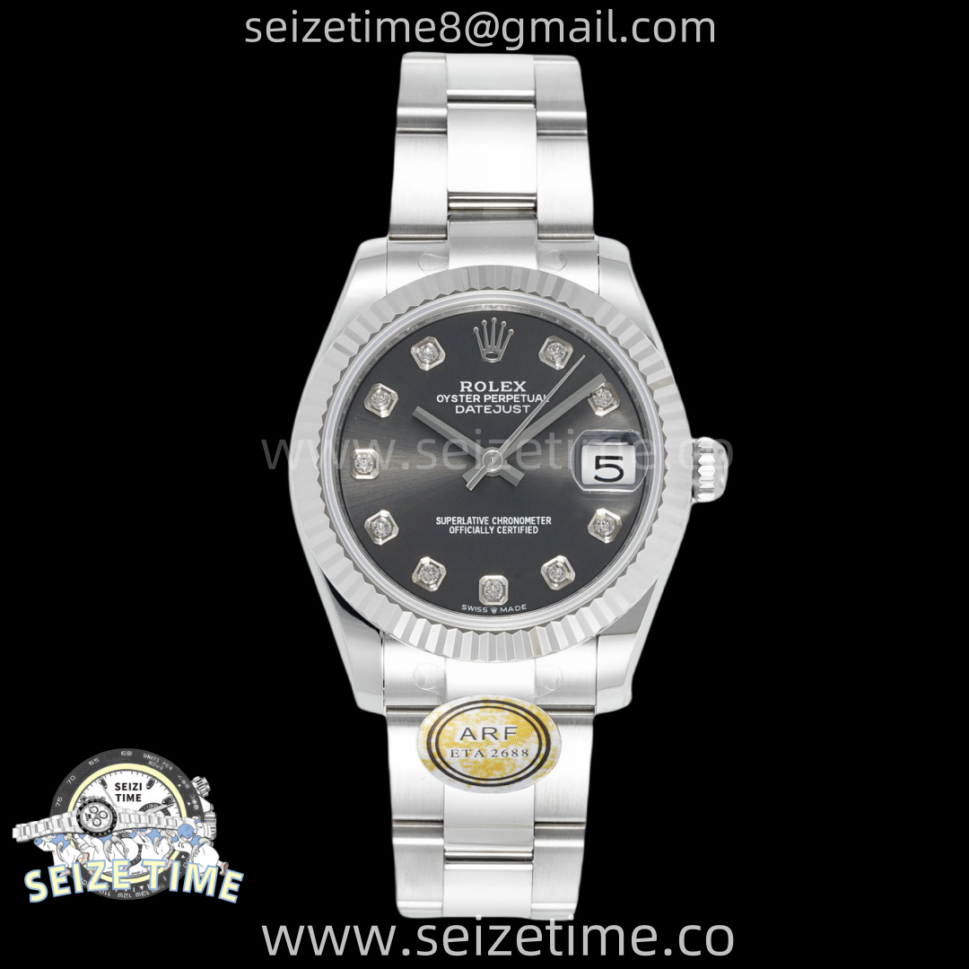 DateJust 31 SS ARF 1:1 Best Edition Gray Diamonds Dial on Oyster Bracelet ETA2688