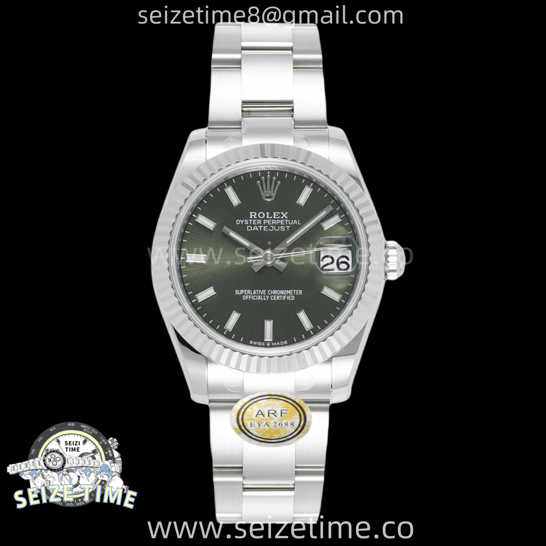 DateJust 31 SS ARF 1:1 Best Edition Green Stick Dial on Oyster Bracelet ETA2688